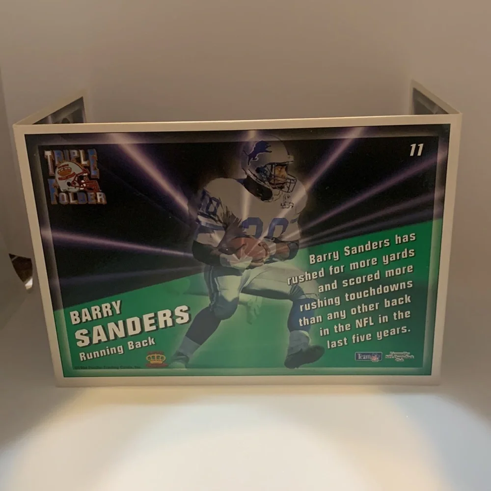 1994 Pacific Triple Folder Card Barry Sanders Detroit Lions #11 (MISC3)
